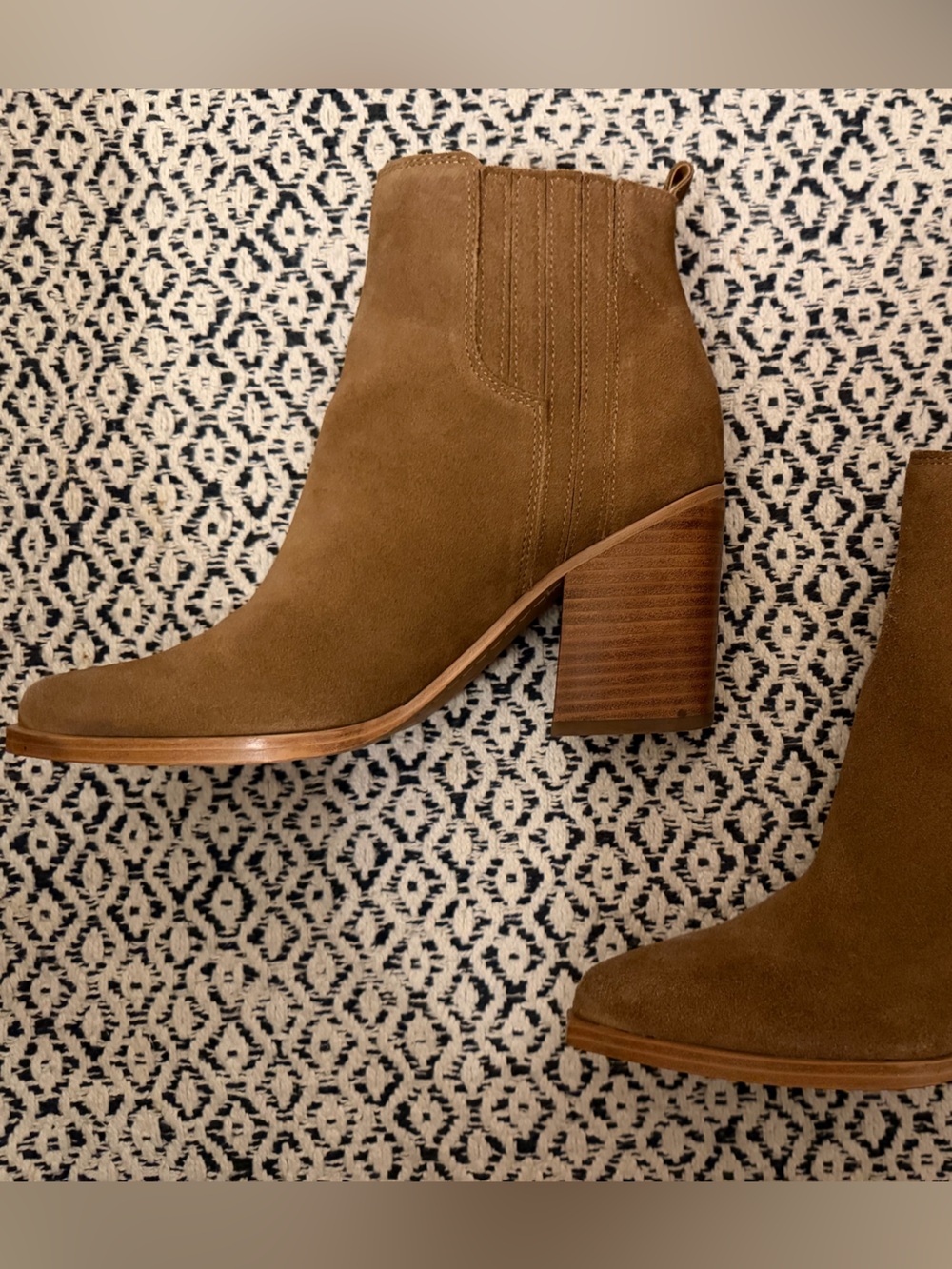 Marc Fisher Brown Suede Block Heel Ankle Boots
